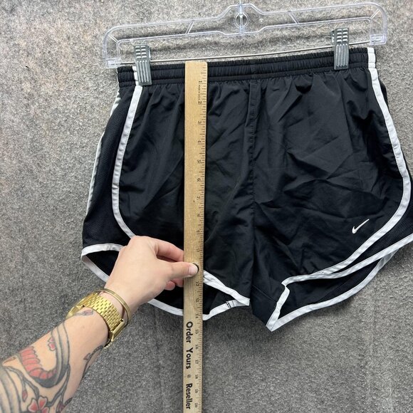 Nike Dri-FIT Running Shorts Womens Small Black White Athletic Training Gym - Picture 9 of 10